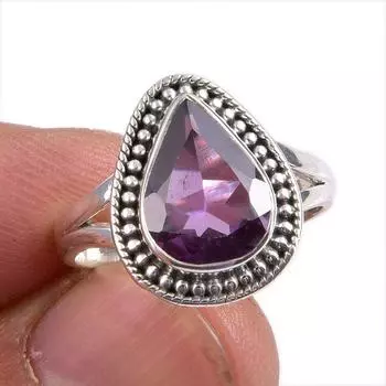 Натуральный александрит драгоценный камень 925 цельное серебро ювелирное кольцо размер 7 i0F21