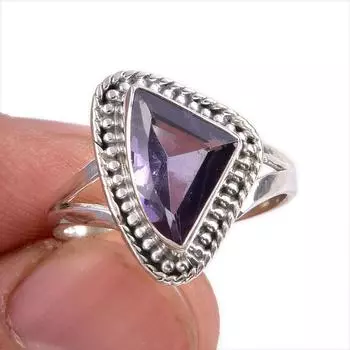 Натуральный александрит драгоценный камень 925 цельное серебро ювелирное кольцо S.6.5 t4n30