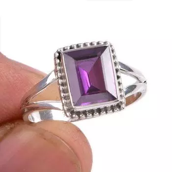 Натуральный александрит драгоценный камень 925 цельное серебро ювелирное кольцо размер 9 p2C92