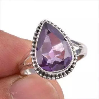Натуральный александрит драгоценный камень 925 цельное серебро ювелирное кольцо размер 6 z5e69