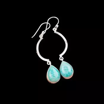 Натуральный амазонит, драгоценный камень, серебро 925 пробы, ювелирные изделия, серьги ручной работы, 2,60 EE-43-25