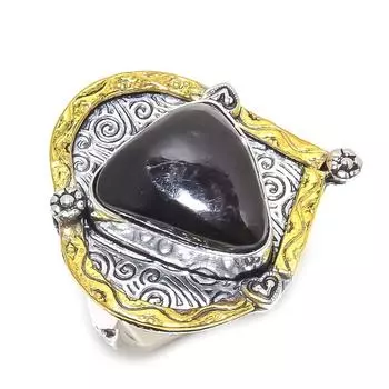 Натуральный аметист драгоценный камень 925 стерлингового серебра подарок двухцветное кольцо размер 9 R4k03