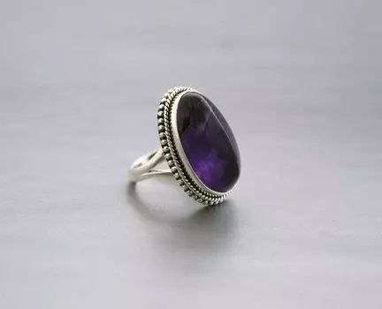 Натуральный аметист класса ААА, овальная огранка, ручная работа, однотонное альтернативное роскошное помолвочное кольцо, драгоценный камень февраля 4 Us фиолетовый