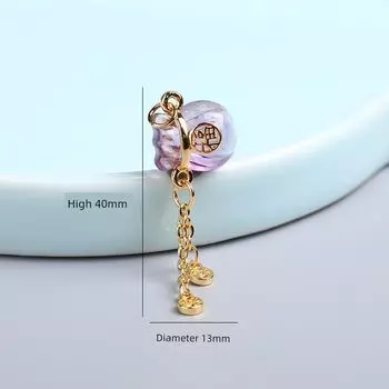 Натуральный Аметист Медная Монета Мешочек для Денег Подвеска Ручная Вязка Ручная Веревка Ожерелье Культурный Артефакт Молитвенные Бусины Браслет DIY Аксессуары Amethyst Money Bag