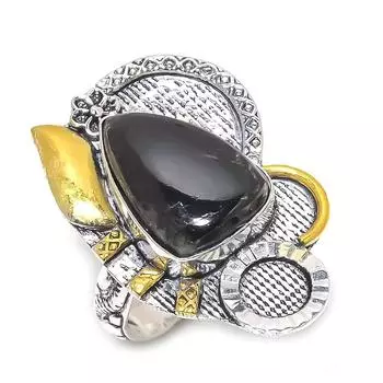 Натуральный аметист, стерлинговое серебро 925 пробы, подарочное двухцветное кольцо, размер 10 Y6w46