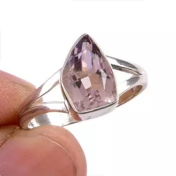 Натуральный аметрин драгоценный камень 925 цельное серебро ювелирное изделие кольцо размер 7.5 F4H84