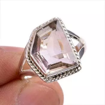 Натуральный аметрин драгоценный камень 925 цельное серебро ювелирное изделие кольцо размер 6.5 n3z31