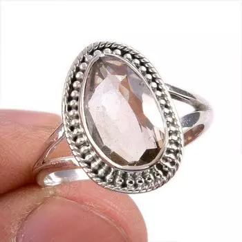 Натуральный аметрин драгоценный камень 925 цельное серебро ювелирное изделие кольцо размер 10 Z3h69