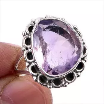 Натуральный аметрин драгоценный камень 925 цельное серебро ювелирное изделие кольцо размер 7.5 f4H86