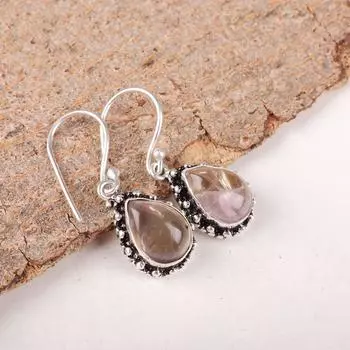 Натуральный Аметрин Драгоценный Камень 925 Стерлинговое Серебро Ювелирные Изделия Висячие/Серьги-Капли 1.41 EE-97-27