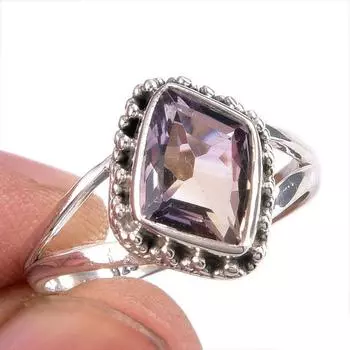 Натуральный аметрин драгоценный камень ручная работа 925 чистое серебро ювелирное изделие кольцо размер 8.5 C6H37