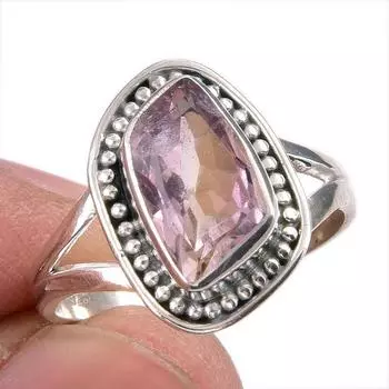Натуральный аметрин драгоценный камень ручная работа 925 чистое серебро ювелирное изделие кольцо размер 7.5 g6d96