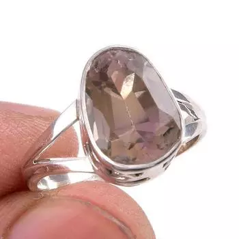 Натуральный аметрин драгоценный камень ручная работа 925 чистое серебро ювелирное кольцо размер 6.5 s0Z71
