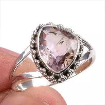 Натуральный аметрин драгоценный камень ручная работа 925 чистое серебро ювелирное кольцо размер 8 u7a28