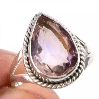 Натуральный аметрин драгоценный камень ручная работа 925 чистое серебро ювелирное кольцо размер 6.5 D7K45