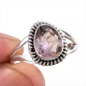 Натуральный аметрин драгоценный камень ручная работа 925 чистое серебро ювелирное кольцо размер 9 D2r05