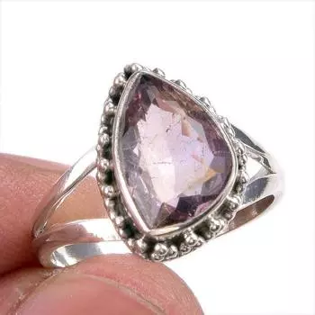 Натуральный аметрин драгоценный камень ручная работа 925 чистое серебро ювелирное кольцо размер 7.5 A5q48