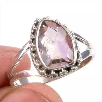 Натуральный аметрин драгоценный камень ручная работа 925 чистое серебро ювелирное кольцо размер 9 E1K56