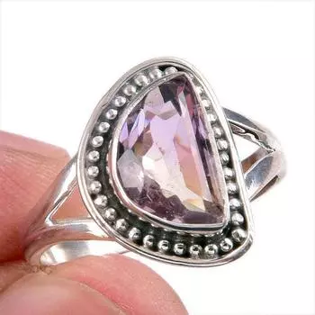 Натуральный аметрин драгоценный камень ручная работа 925 чистое серебро ювелирное кольцо размер 8 A4S90