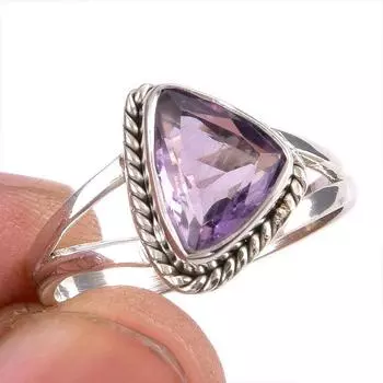 Натуральный аметрин драгоценный камень ручная работа 925 чистое серебро ювелирное кольцо размер 8 P3z42