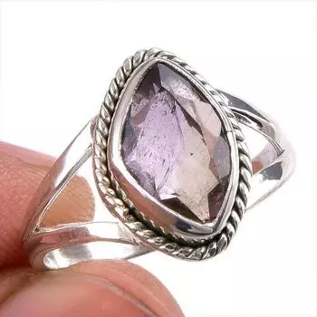 Натуральный аметрин драгоценный камень ручная работа 925 чистое серебро ювелирное кольцо размер 7.5 M2v59