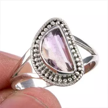 Натуральный аметрин драгоценный камень ручная работа 925 чистое серебро ювелирное кольцо размер 9.5 b5E78