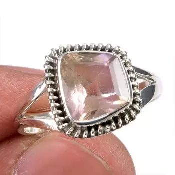 Натуральный аметрин драгоценный камень ручная работа 925 чистое серебро ювелирное кольцо размер 7.5 Z8c09