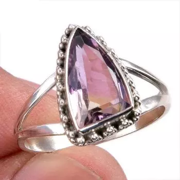 Натуральный аметрин драгоценный камень ручная работа 925 чистое серебро ювелирное кольцо размер 9.5 m0O70