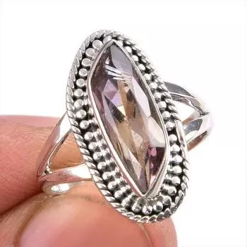 Натуральный аметрин драгоценный камень ручная работа 925 чистое серебро ювелирное кольцо размер 6.5 C1D19