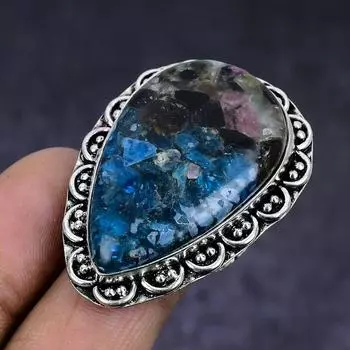 Натуральный арбузный турмалин, кольцо из стерлингового серебра 925 пробы, размер 8,5 h1O14