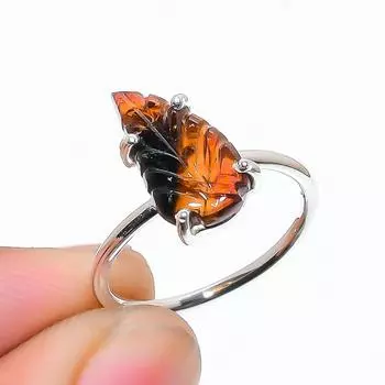 Натуральный арбузный турмалин, кольцо из стерлингового серебра 925 пробы, размер 6, США 6 US