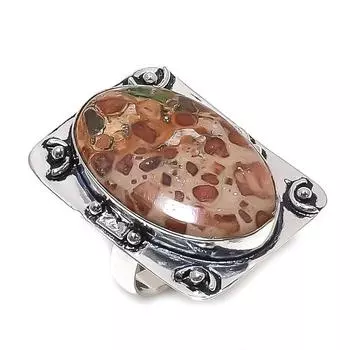 Натуральный астероидный яшма драгоценный камень ювелирное изделие из стерлингового серебра 925 пробы размер кольца 8 j9J12