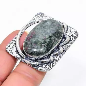 Натуральный эвдиалит драгоценный камень 925 стерлингового серебра ювелирное кольцо размер 11 c2n54