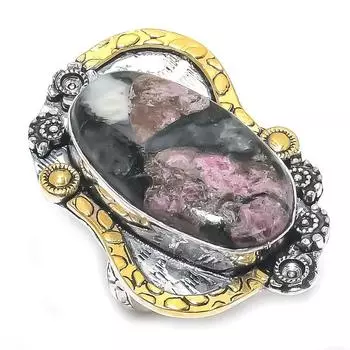 Натуральный эвдиалит, двухцветное подарочное кольцо из стерлингового серебра 925 пробы, размер 8 Z3v83