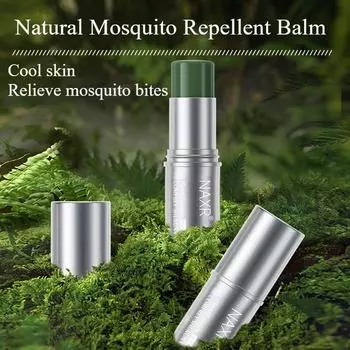 Натуральный бальзам от комаров на растительной основе с ДЭТА без компонентов, карманный/дорожный репеллент от комаров, против зуда зелёный