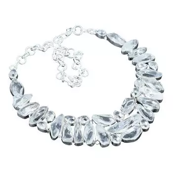 Натуральный белый кристалл, белый топаз драгоценный камень ручной работы из стерлингового серебра 925 пробы ожерелье 925 пробы штампованный драгоценный камень натуральный белый кристалл серебряное ожерелье 18 белый