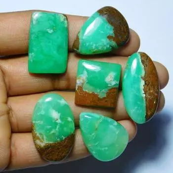 Натуральный биоцветной драгоценный камень кабошон хризопраз, партия целебных драгоценных камней, партия камней смешанной формы всех размеров. 100 Carat Chrysoprase Cab