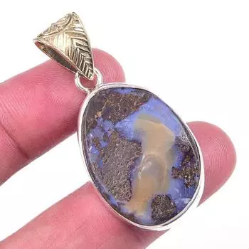Натуральный болдер опал из стерлингового серебра 925 пробы, подарочная подвеска 1,75 дюйма P1p96