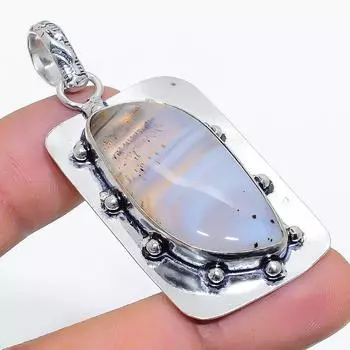 Натуральный ботсванский агат, драгоценный камень, серебряная подвеска 925 пробы, 2,36 дюйма, q7P47