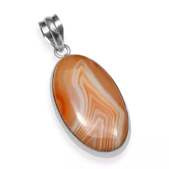 Натуральный ботсванский агат, драгоценный камень, стерлинговое серебро 925 пробы, подвеска ручной работы овальной формы для женщин и девочек