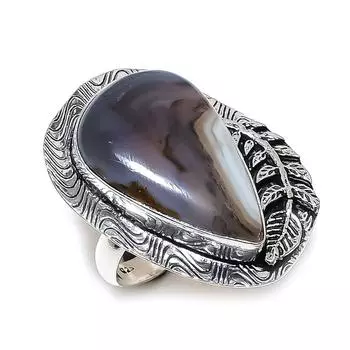 Натуральный ботсванский агат, ювелирное кольцо из стерлингового серебра 925 пробы, размер 9,5 Y9y68