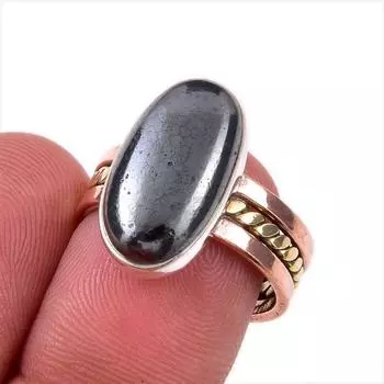 Натуральный бронзовый драгоценный камень из твердого серебра 925 пробы, подарочное двухцветное кольцо S.7 p9n17