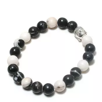 Натуральный черный оникс драгоценный камень манжета ручной работы регулируемый j6s69