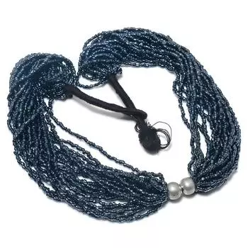 Натуральный черный оникс драгоценный камень ручной работы рождественский подарок ювелирное ожерелье 18 дюймов W6p42