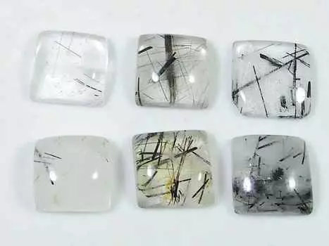 Натуральный черный рутиловый кварц восьмиугольный кабошон россыпью драгоценный камень 6 шт. лот 10X10MM RQ-1495