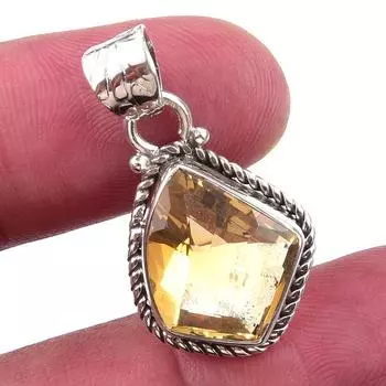 Натуральный цитрин 925 пробы цельное стерлинговое серебро ювелирные изделия подарочный кулон ювелирные изделия 1 I8b59