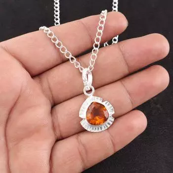 Натуральный цитрин драгоценный камень 925 стерлинговое серебро ювелирные изделия ручной работы крошечная подвеска 1,15 PP-8-6