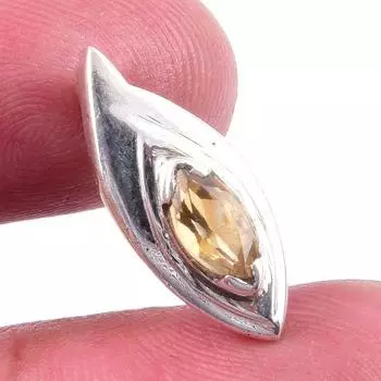 Натуральный цитрин, драгоценный камень, стерлинговое серебро 925 пробы, подарочный ювелирный кулон, 1 дюйм, s6y04