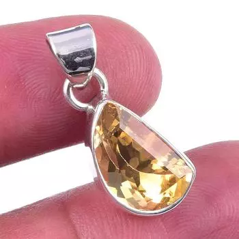 Натуральный цитрин, твердое серебро 925 пробы, ювелирные изделия, подарочный ювелирный кулон 1 j0n41