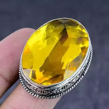 Натуральный цитрин, ювелирное кольцо ручной работы из серебра 925 пробы, размер 9 g2W02